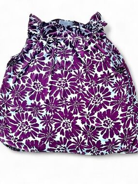 LOFT purple/white floral halter neck top Size S